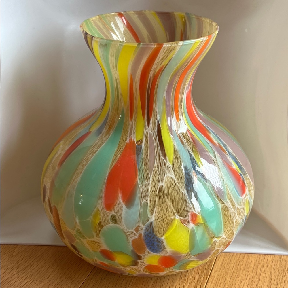Murano Multicolor Art Glass Vase